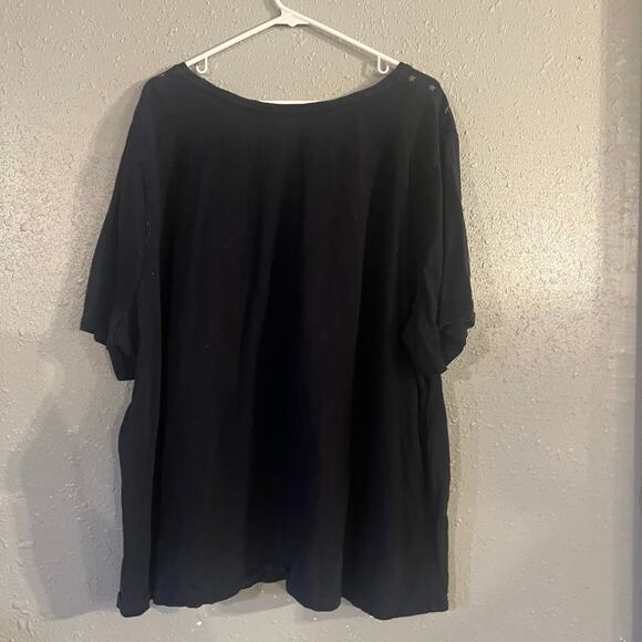 Catherine’s womens 3X black t shirt with metallic silver stars & metal stars. - Picture 3 of 6